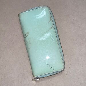 Coach Light Green Zip-Around Wallet